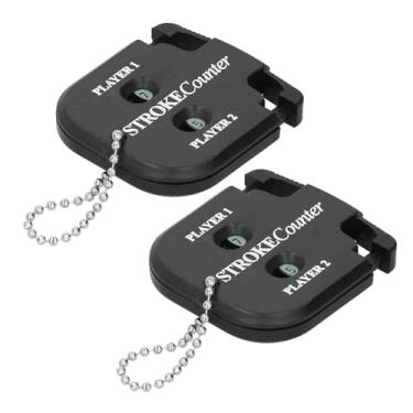 Imagem de Luqeeg Contador de Pontuação de Golfe Preto, 2 Peças, Contador Clicker de Golfe, Pingente de Bolsas Esportivas para Atividades Ao Ar Livre para Jogos de Bola de