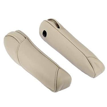 Imagem de X AUTOHAUX Par de capa de apoio de braço de assento dianteiro de carro de microfibra bege para Honda CRV 2007-2009