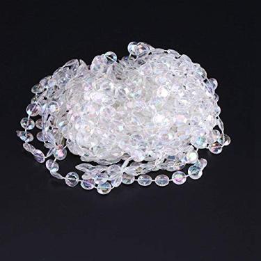 Imagem de GLOGLOW Cortina de 10m de Comprimento, Decoração de Casamento e Festa, Artesanato Diy Personalizável, Cortina de Contas Acrílicas Transparentes Reflexivas de Luz, Nan (Cor AB)