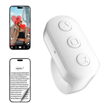 Imagem de Controle remoto de anel de rolagem para TikTok YouTube Instagram Short Video, Scroller Page Turner Clicker para aplicativo Kindle compatível com iPhone iPad Android Phone, controle de obturador remoto