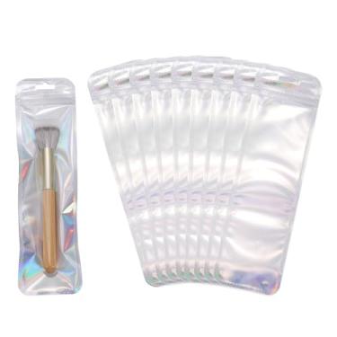 Imagem de PATIKIL Sacos plásticos longos para joias de 6,6 cm x 23,9 cm, 100 peças, bolsa com zíper autovedável transparente e reutilizável com orifício para pendurar para colares, embalagem de caneta, envio