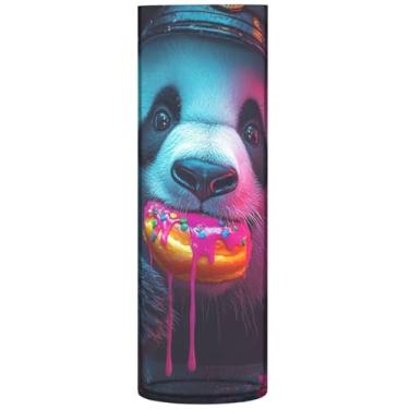 Imagem de Vasos cilíndricos para decoração de casa, urso panda polícia, grande vaso de flores, fofo, personalizado, decoração de apartamento, estética, 30 cm x 9,9 cm