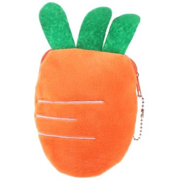 Imagem de Bolsa feminina de cenoura com zíper, design de desenho animado para chaves, batom, moedas, compacta, leve para viagens, uso diário