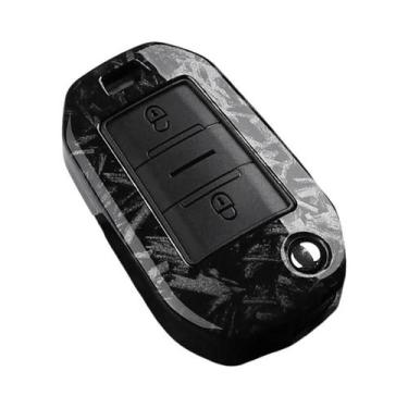 Imagem de Capa De Chave De Carro Estilo Fibra De Carbono ABS Para Peugeot Citroe