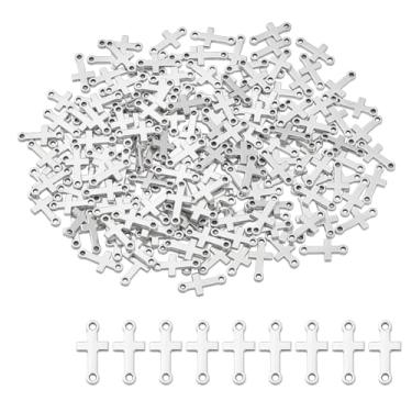 Imagem de HOBBIESAY 200 peças, pingente de cruz, metal, prata antiga, liga vintage, mini miçanga, crucifixo de metal, pingente de cruz para acessórios de fabricação de joias, brinco, pulseira, colar, chaveiro