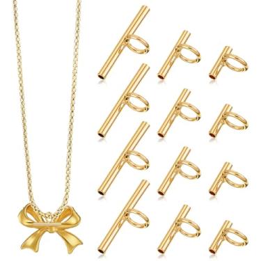 Imagem de Zyghjort 12 PCS Conversores de Broche para Pingente, Adaptadores de Colar de Pino de Latão Conversor de Pingente Conversor de Broches de Ouro para Mudar Broches Pinos Pingentes (8 mm, 13 mm, 20 mm)