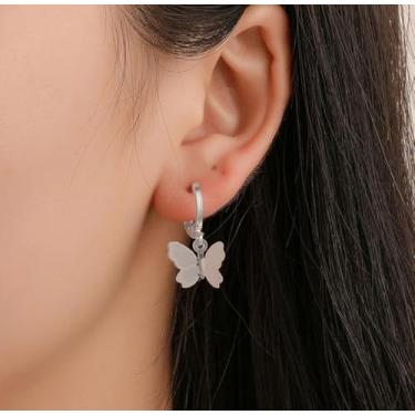 Imagem de Brincos de borboleta leves, acessórios de moda delicados, brincos hipoalergênicos para mulheres, presentes únicos e fofos, Medium, Metal, Sem pedra preciosa