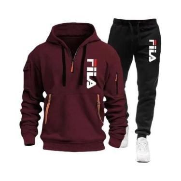 Imagem de Conjunto De Moletom Com Capuz E Calças Casuais Para Homens, Multi Bols