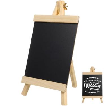 Imagem de HOMSFOU Placa de madeira para mesa com cavalete para decoração de casamento, quadro de mensagens rústico reutilizável, para exibição de menu, cozinha, memorando, festa, restaurante