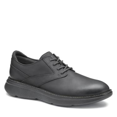 Imagem de Johnston & Murphy Hayden Sapatos masculinos de bico liso, sapatos de couro para homens, tênis social masculino, Grão integral oleado preto, 40 BR