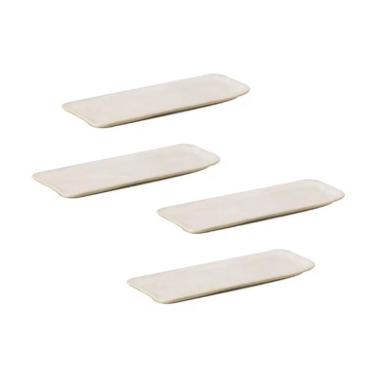 Imagem de Jogo 4 Travessas Retangulares Orgânico Latte Pb Off White