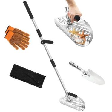 Imagem de Detector de metais de cabo longo Sand Scoop NFie em aço inoxidável