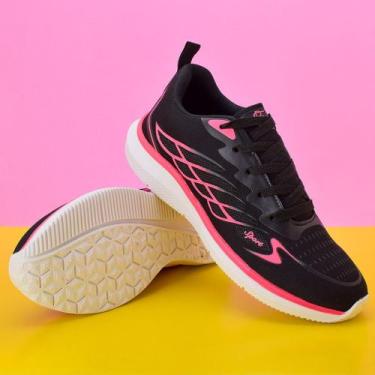 Imagem de Tênis Sport Conforto Original SB Masculino/Feminino, Preto, Rosa, 41
