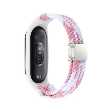 Imagem de TIOYW Pulseira trançada para Xiaomi Mi Band 8 pulseira elástica de nylon solo com fivela magnética para relógio Miband 8 NFC, For Miband 7 6 5 4 3, Ágata