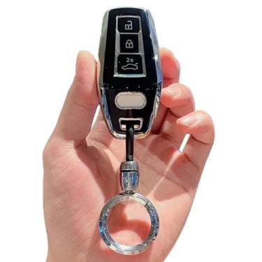 Imagem de Capa tpu para chave de carro, compatível com audi a3 a5l q6 a6l q5 2025, formato de carro, controle remoto, acessórios de proteção(F-black ring)