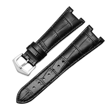 Imagem de SAAWEE Pulseira de relógio de couro genuíno para Patek Philippe 5711 5712G Nautilus Watch Men and Women Special Notch Watch Strap 25 mm x 12 mm, 25-12mm, Ágata