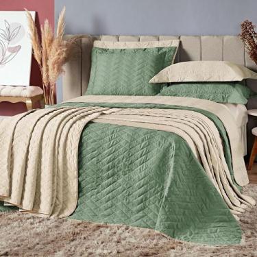 Imagem de Kit Cobre Leito Queen Marrakechi Micropercal 03 Peças - Verde - Casa S