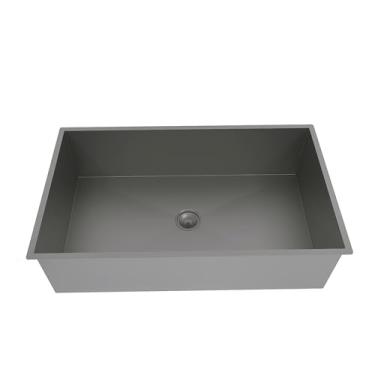 Imagem de Cuba Pia de Cozinha Inox Escovado, Cuba Única Grande, 60cm x 40cm, com Torneira Flexível