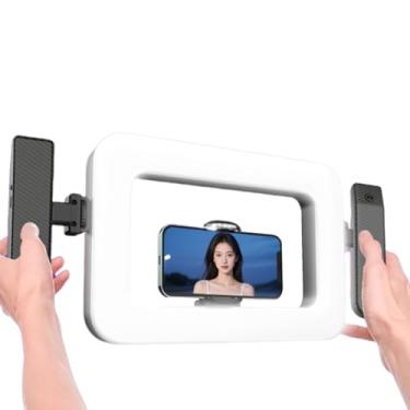 Imagem de GOWENIC Luz de Telefone Celular para Fotografia e Gravação de Vídeo, Luz Anelar LED Ajustável Portátil 2900K-7000K CRI95 +, Com Controle Remoto Bluetooth, Suporte Duplo para Sapata Fria