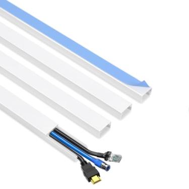 Imagem de Escondedor de cabos, ocultador de cabos de 159,5 cm, capas de cabos para fios na parede, capas de fio para cabos, ocultadores de fios para TV na parede, gerenciamento de cabos de fácil configuração, 4