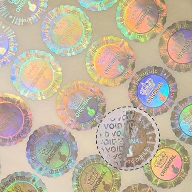 Imagem de 280 peças de adesivo holográfico inviolável, original, adesivo genuíno garantido, etiqueta holográfica de segurança, adesivo de selo vazio de garantia (prata, 2,5 cm)