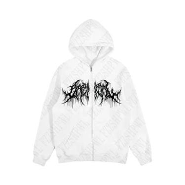Imagem de Moletom Masculino Estilo Gótico Y2K Hip Hop De Manga Longa Com Estampa