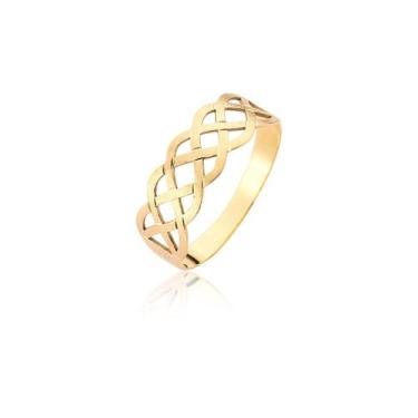 Imagem de anel laço delicado MINDINHO ANELAR ouro amarelo 10k  gm34, 16, Dourado