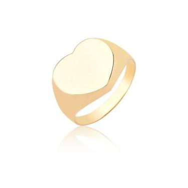 Imagem de Anel Coração Grande Liso Anelar Ouro Puro 18k A502 - MAEHLER Arte Em J