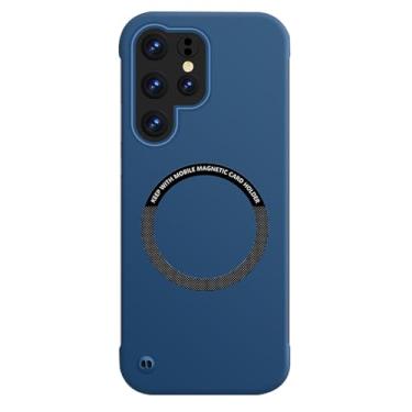 Imagem de LTLMYDAM Capa magnética para Samsung Galaxy S26 Ultra/S26 Plus/S26, capa fina de carregamento sem fio, sem moldura, fosco com absorção de choque, azul, S26