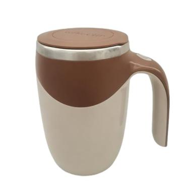 Imagem de Caneca Copo Mixer Inox Automática Recarregável Elétrica 380ml (Marrom)