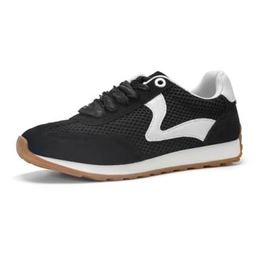 Imagem de LUCKY STEP Tênis Feminino Retrô Neutro Fashion - Tênis Casual para Corrida e Caminhada (Preto, 9US-39BR-26MX)