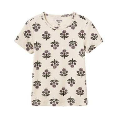 Imagem de Blusa Hering Infantil Menina Manga Curta Em Ribana Estampada-Feminino