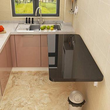 Imagem de Mesa de jantar dobrável para console de cozinha montada na parede, mesa de escritório para pequenos apartamentos domésticos, 4 cores, 12 tamanhos, para bancada/garagem/lavanderia/despensa/bar (azul