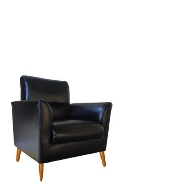 Imagem de Poltrona Para Sala Espera Recepção Escritorio Reforçada Aguenta 150 Kilos (Preto)