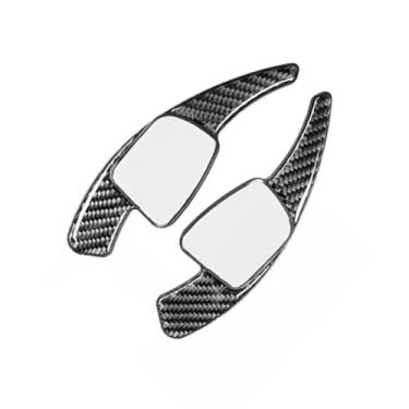 Imagem de Capa de acabamento de extensão de câmbio de volante automotivo 2 peças, para Audi SQ7 Q7 Q8 SQ8 TTS TT ABS fibra de carbono preta