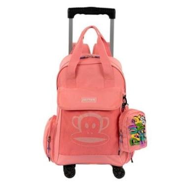 Imagem de Mochila Sestini Carrinho 4 Rodas Paul Frank 2 em 1 Coral-Unissex