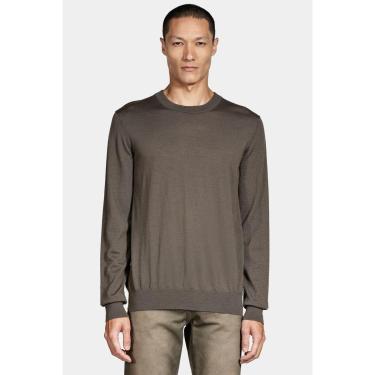 Imagem de Tricot Aramis Manga Longa Gola Careca Lã Merino Tabaco-Masculino