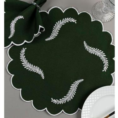 Imagem de Jogo Americano Sousplat Mesa Posta Bordado Guardanapo 12 Peças