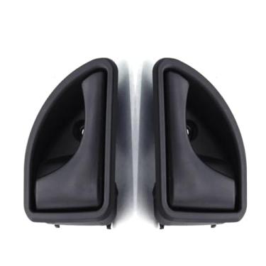 Imagem de 1 par de maçaneta interna da porta do carro dianteira esquerda direita maçaneta da porta compatível com Renault Kangoo 1997-2007 e Twingo 1997-2003 8200247802 82002478(Black)