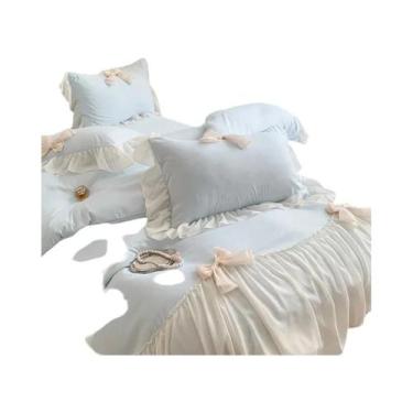 Imagem de Conjunto De Capa De Edredom Branca Com Ruffles 3 Peças Com 2 Fronhas P