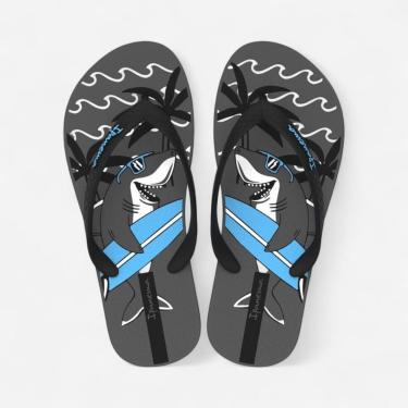 Imagem de Chinelo Ipanema Fantasia Infantil Tubarão Cinza Escuro-Masculino