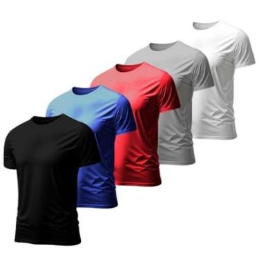 Imagem de Kit 5 Camisetas Masculinas Tecnologia Dry Proteção Solar Térmica Anti Suor Academia Treino-Unissex