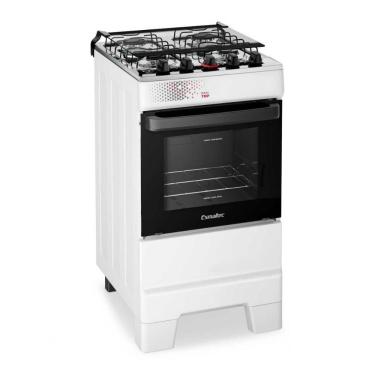 Imagem de Fogão A Gás 4 Bocas Automático Ideal Top Branco Mesa Inox T4iab - Esmaltec