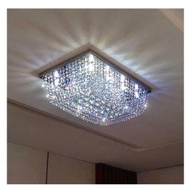 Imagem de Lustre Para Sala quarto De Cristal Legítimo K9 Base Inox 60x40 Cm