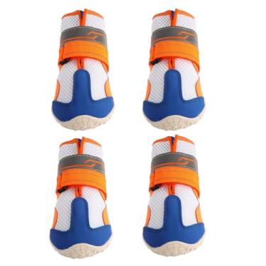 Imagem de Botas Para Cães - de Patas Refletivo Ajustável - Sapatos para Cães Respiráveis de Verão | para Dachshund e Bulldog Uso Externo Inverno Neve Chuva Verão Pavimento Pisos de