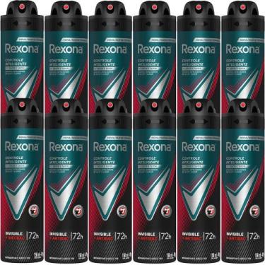 Imagem de Kit Desodorante Aerosol Rexona Antibacterial+Invisible Men 150ml - 12 