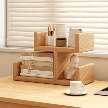 Imagem de Cabana de mesa, mesa para dormitório universitário, organizador de mesa de madeira, estante de mesa, estante de mesa de computador, prateleira de mesa, prateleira de bancada, prateleiras de escritório