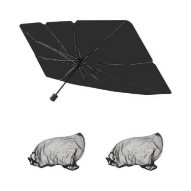 Imagem de Sombrinha De Carro Com Proteção UV E Tela Contra Insetos, Combo De Som