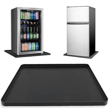 Imagem de Mini tapete de geladeira, bandeja protetora de silicone de 61 x 61 cm com borda elevada - protetor de piso à prova de vazamento para dispensador de água, lavadora, secadora, tigelas para animais de