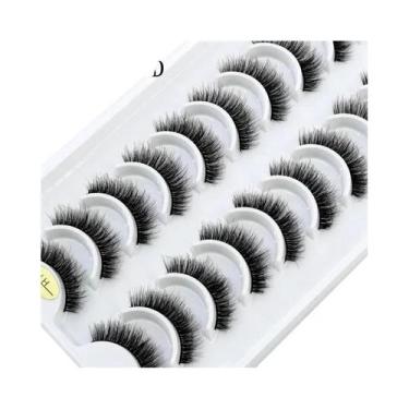 Imagem de Cílios Postiços 3D De Visom Sintético Macios E Volumosos - 10 Pares Na